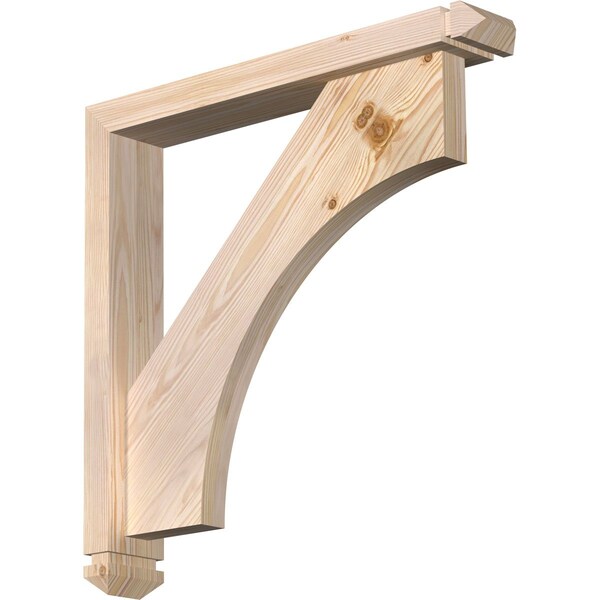Ekena Millwork Westlake Arts and Crafts Smooth Bracket w/ Offset Brace, Douglas Fir, 3 1/2"W x 22"D x 22"H BKT0402X22X22WTL03SDF - main